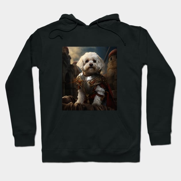 The Valiant Bichon Frisé - Medieval Conquistador Hoodie by HUH? Designs